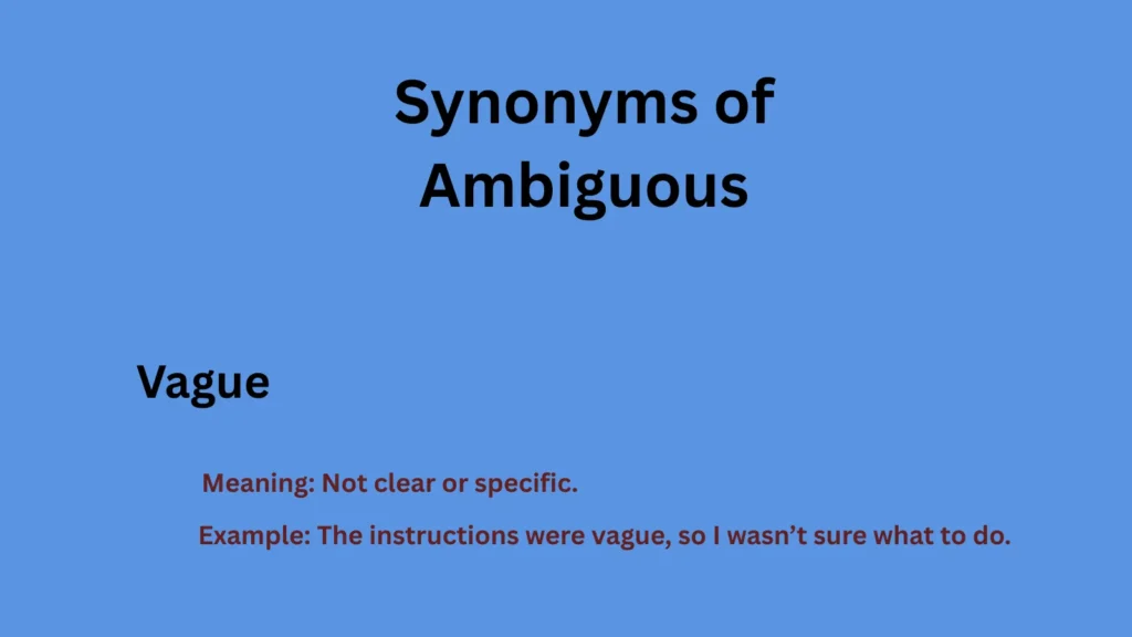 Synonyms of Ambiguous