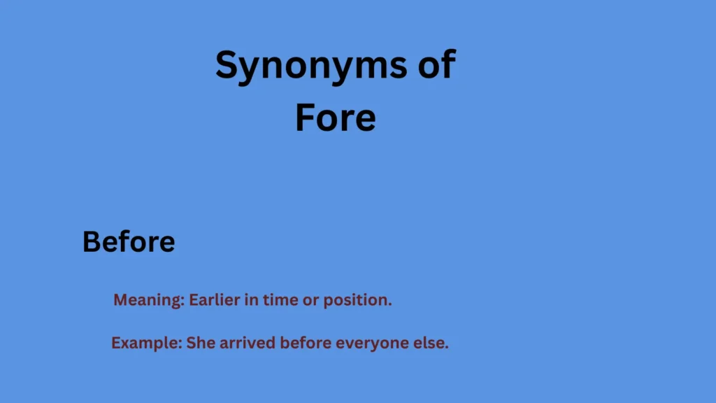 Synonyms of Fore