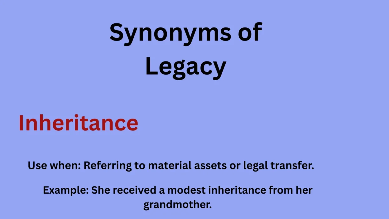 Synonyms of Legacy in Text