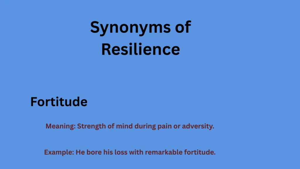 Synonyms of Resilience