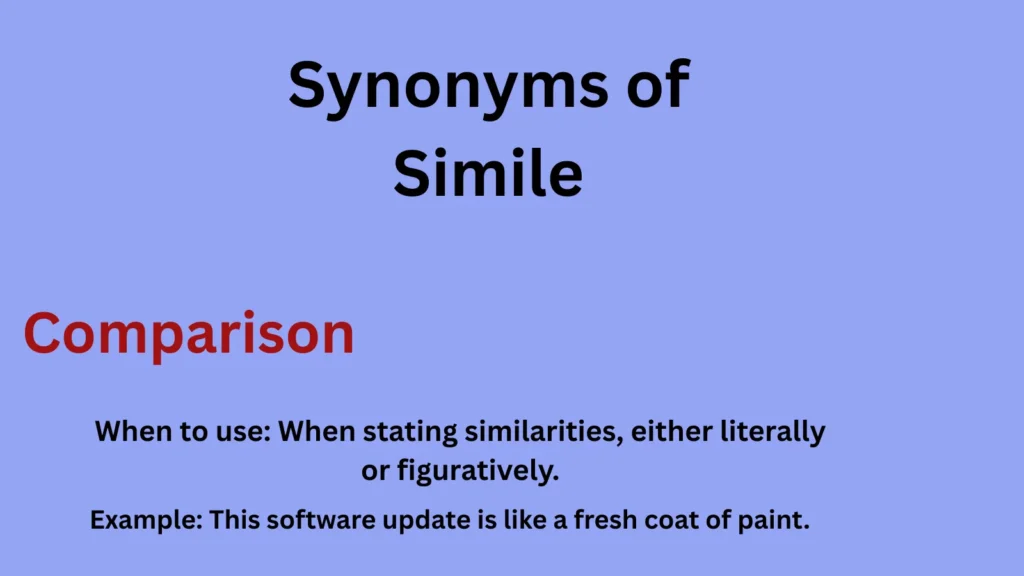 Synonyms of Simile in Text