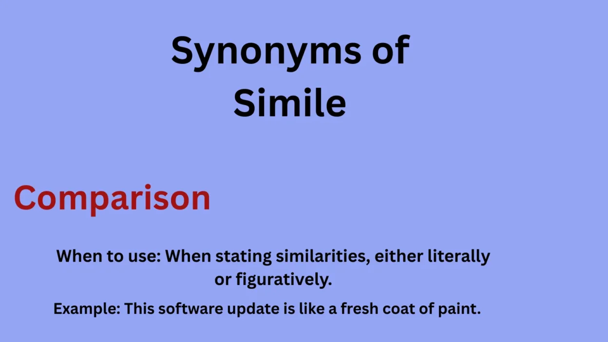 Synonyms of Simile in Text