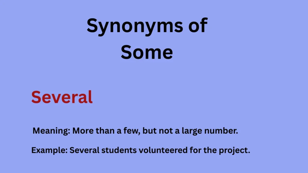 Synonyms of Some in Text