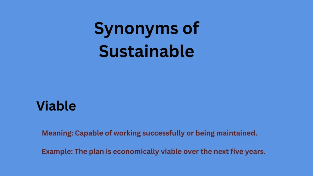 Synonyms of Sustainable