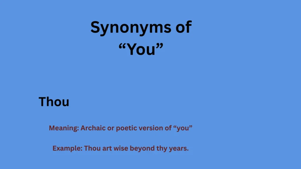 Synonyms of You