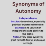 Synonyms of Autonomy Explained