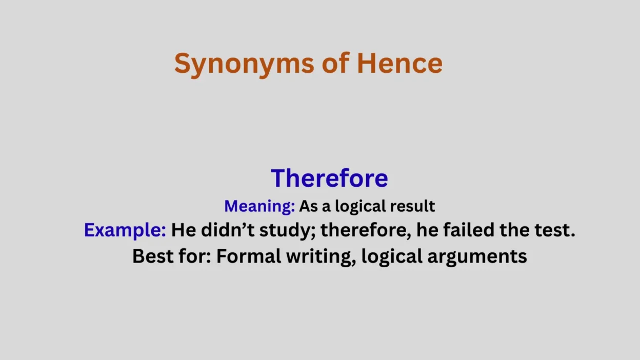 Synonyms of Hence Example
