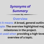 Best Synonyms of Summary Explained