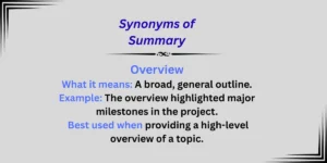 Best Synonyms of Summary Explained