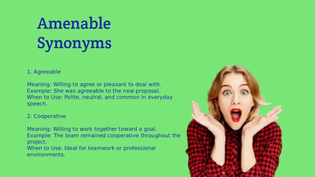 Amenable Synonyms: Words That Show Agreeable Nature