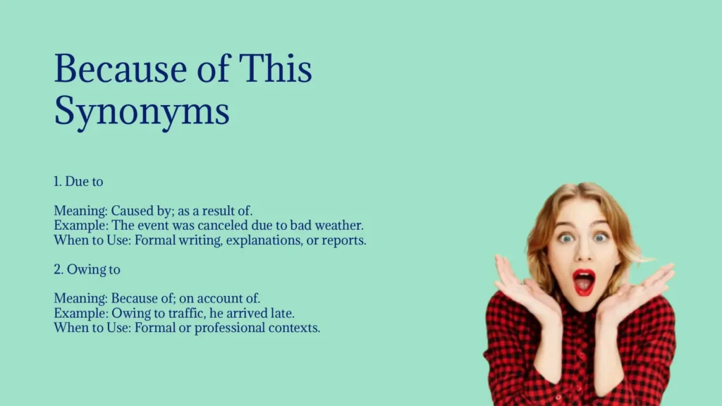 Because of This Synonyms That Boost Clarity