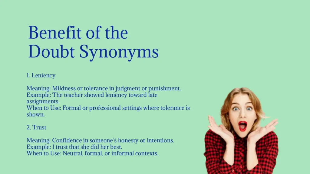 Benefit of the Doubt Synonyms Explained Clearly