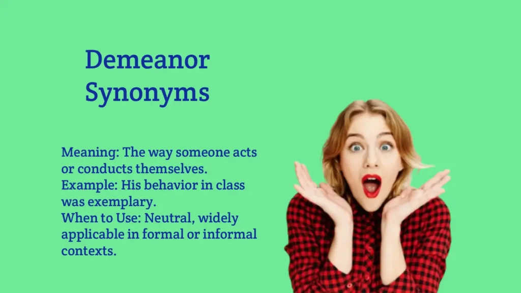 Demeanor Synonyms That Perfectly Describe Behavior Instantly