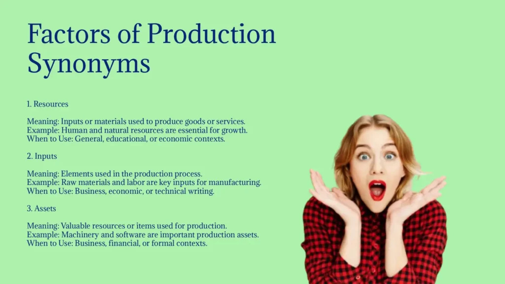 Factors of Production Synonyms That Clarify Economics