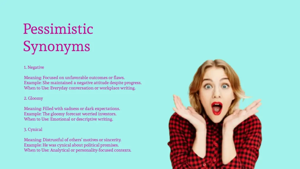 Pessimistic Synonyms That Sharpen Emotional Expression