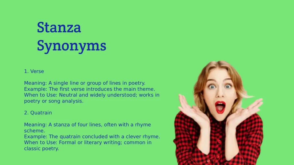 Stanza Synonyms That Enhance Your Poetry Instantly
