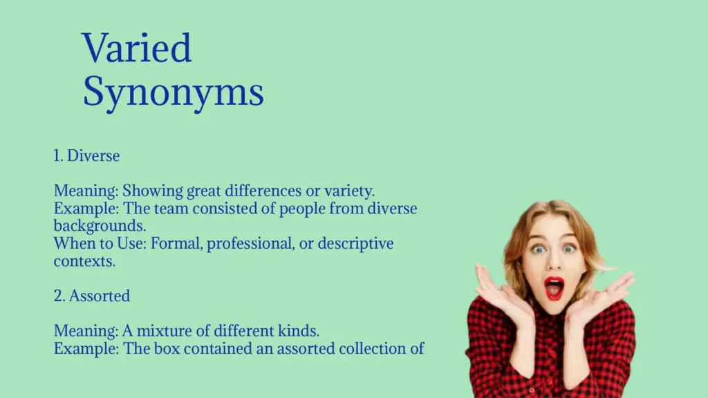 Varied Synonyms: 30 Alternatives with Meanings and Examples